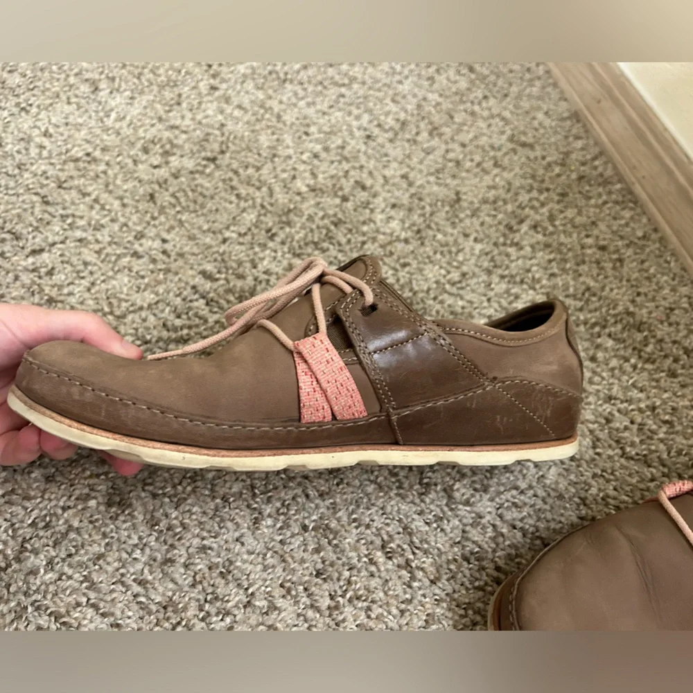 Chaco Women's Harper Casual Lace Shoes Soft Nubuck Caribou Leather Size 10 Brown